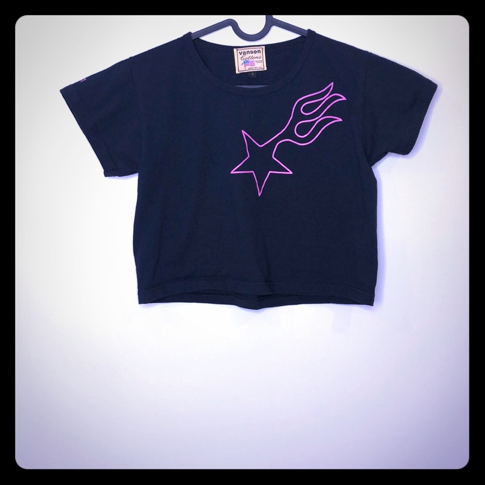 Vanson Cropped Graphic Tee